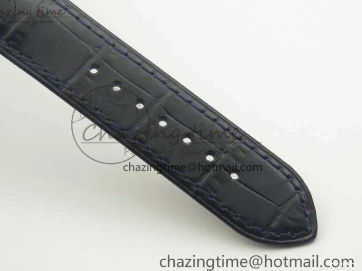 0106 Fashionable De Ville Prestige Real Power Reserve SS TW 1:1 Best Edition White Dial Blue Markers On Leather Strap A 8094